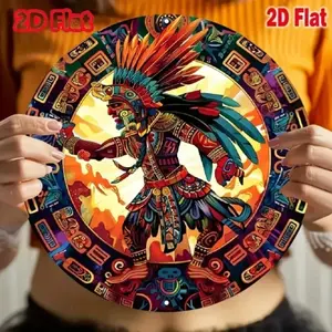 Vintage Dancing God Decorative Plaque 8x8 Inch Aluminum Sign with Pre-Drilled Holes Perfect for Garden Wall Pub Bar Cafe Man Cave