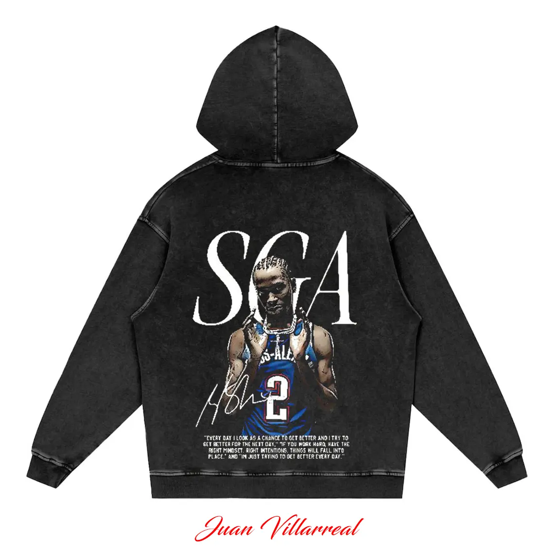 Shai Vintage Wash Hoodie, Retro 90s Rap Style Basketball 