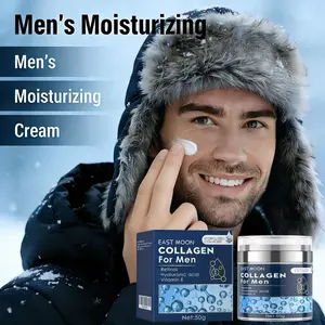 East Moon Men's Long-Lasting Hydrating Firming Cream with Hydrolyzed Collagen Retinol & Hyaluronic Acid for Dry Fall & Winter Skin