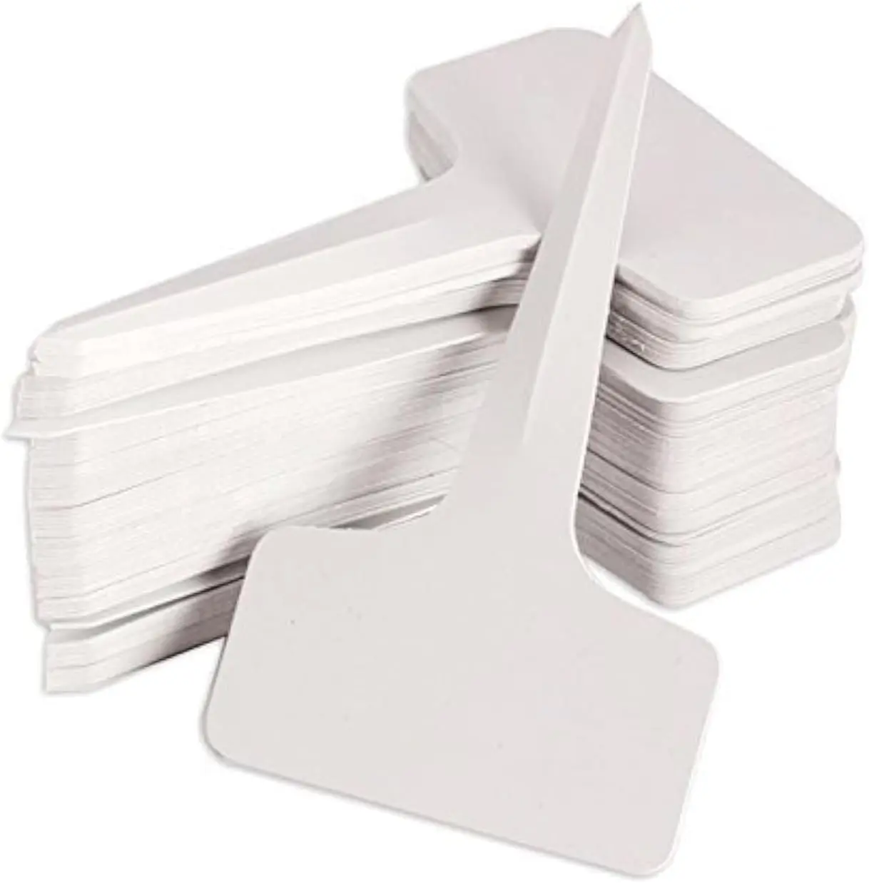 Garden Markers Bulk Pack - 100 Pcs 6x10cm (2.4x3.9 inch) Durable PVC Waterproof T-Type Matte Finish Plastic Labels for Label Writing on Pots and Plants