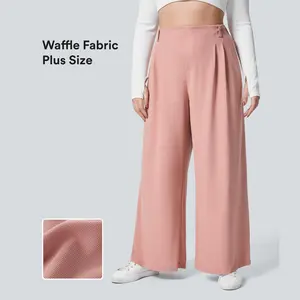 Halara Flex High Waisted Side Pocket Wide Leg Waffle Work Plus Size Pants