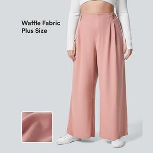 Halara Flex High Waisted Side Pocket Wide Leg Waffle Work Plus Size Pants