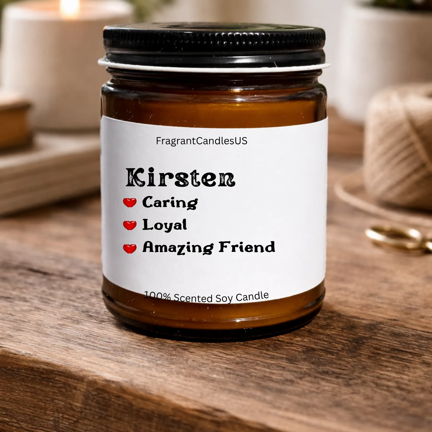 FragrantCandlesUS Personalized Name Gifts, Customizable candles, Scented Soy Candle - Customizable gift Message, birthday gift for mom from daughter son, mothers day gift for mom, funny mom gift  candle gift for mom, scented soy candle
