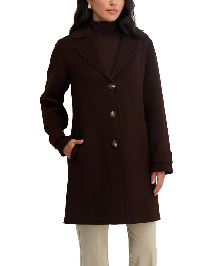 Tahari Mari Long Wool-Blend Coat