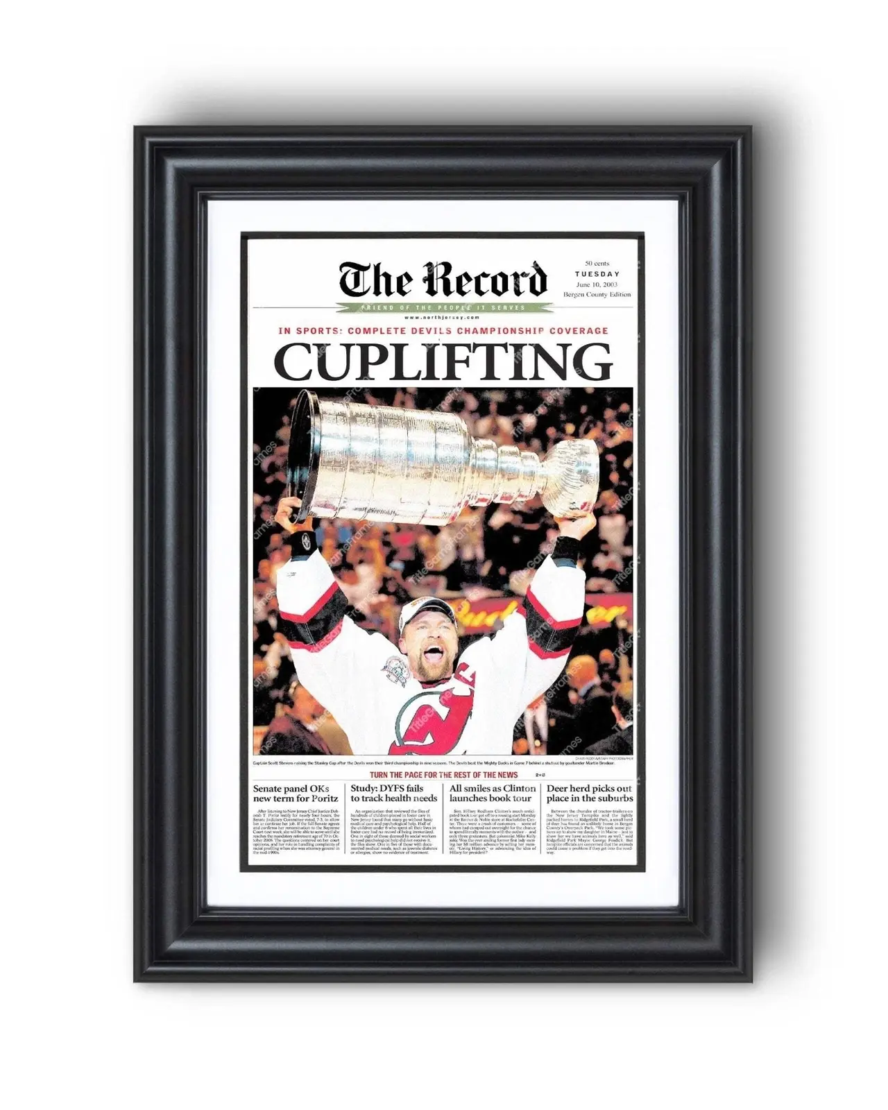 2003 NJ Devils Stanley Cup Champions Newspaper Front Page Print