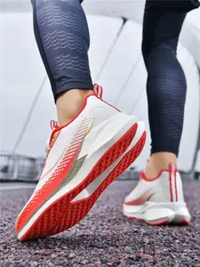 Unisex Rotary Buckle Carbon Plate Running Shoes, Soft Elastic Midsole Anti-Slip Wear-Resistant Outsole + Breathable Mesh, Student Test Racing Training Shoes