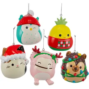 Squishmallows Kurt Adler Christmas Ornament (Pack of 5) - Squishmallow Holiday Tree Ornaments - Officially Licensed