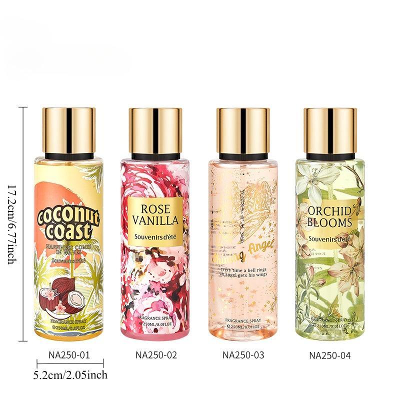 250ml Large Capacity Women's Floral Fragrance Spray, 2-in-1 Hair & Body Mist, Long-Lasting Scent, Odor Eliminating Fresh Fragrance for Daily Use