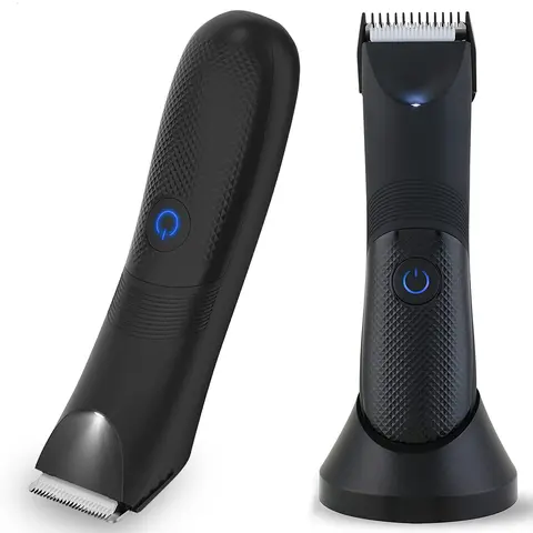 Men's Body Trimmer - IPX7 Waterproof Ball Groomer with LED Light, Ceramic Blade, USB-C Charging, No Nicks, for Pubic/Groin Grooming, Electric Razor, Father's Day Gifts for Him, Brothers, Men's Stuff