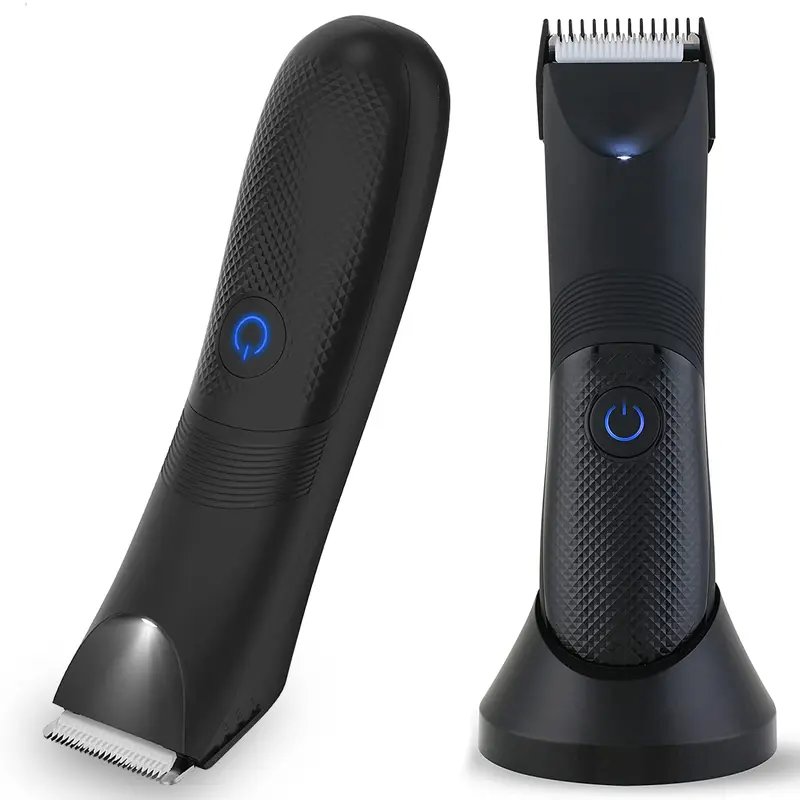 Men's Body Trimmer - IPX7 Waterproof Ball Groomer with LED Light, Ceramic Blade, USB-C Charging, No Nicks, for Pubic/Groin Grooming, Electric Razor, Father's Day Gifts for Him, Brothers, Men's Stuff