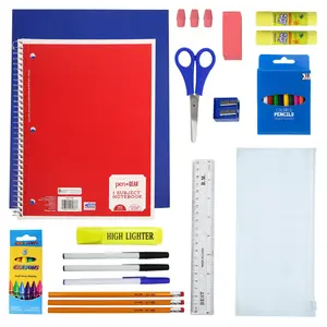 34 Piece Premium Pre-Packaged Wholesale School Supply Kits - Bulk Case of 24 Kits