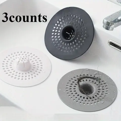 1 Pack Shower Hair Drain Catcher - Durable Plastic Bathroom Sink & Tub Drain Cover with Multi-Size Adapters, Fit for Clog Prevention, Easy Clean Drain Protector, Flexible Design, Effective Filtration, Bathroom Accessory, Bathroom Necessities