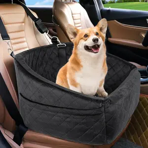 Car Pet Seat, Travel Dog Booster, Durable Pet Safe Seat, Easy to Clean, Safe and Comfortable, Suitable as a Car Co-Driver，Waterproof car seat for small dog and pet seats, with storage bag, clip-on belt