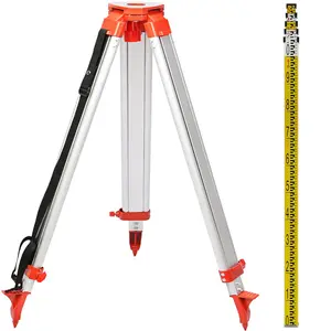 Professional Aluminum Tripod & 5M Leveling Rod Set Adjustable Height 1.65M for Construction Surveying Tools with Quick-clamping Locks and Dual Scales