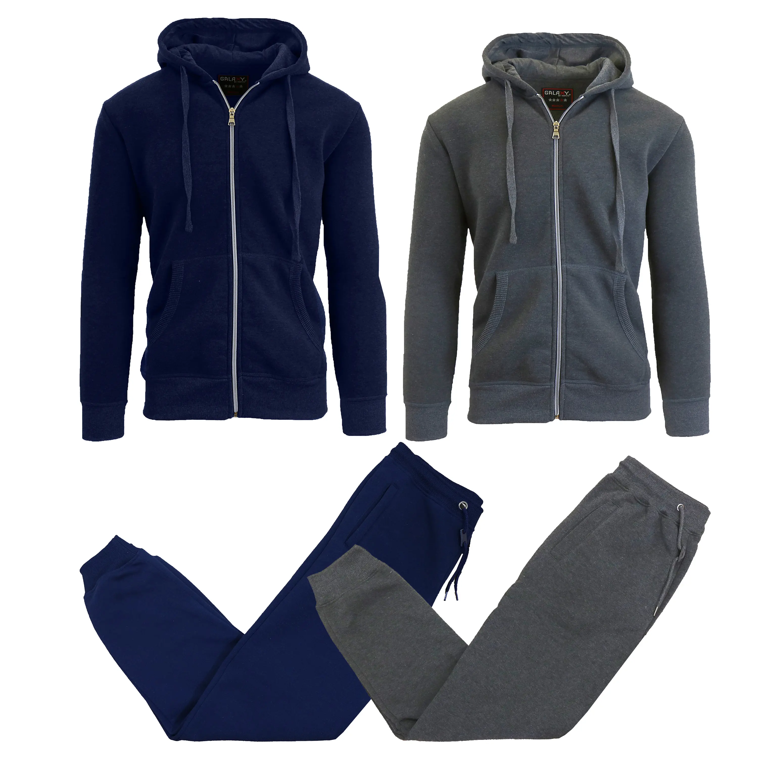 (4-Piece) Navy & Charcoal Sets