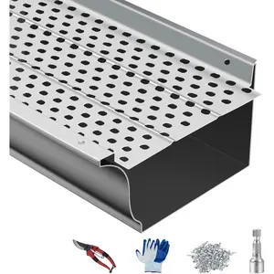 GARVEE Gutter Guard 5 inch 104Ft, Rain Gutter Guard, Aluminum Mesh Heavy Duty, Leaf Filter Guards for Gutters Debris Protection for Roof Gutter, Easy to Install
