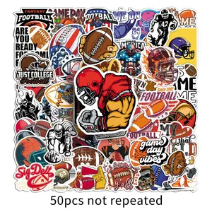 50pcs American Football Sports Stickers, suitable for scrapbooks, diaries, laptops, water bottles, cars, etc. A gift with a positive message and based on beliefs.