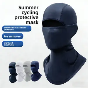 Summer cycling sun protection hood, motorcycle helmet liner, sweat-absorbing, quick-drying, outdoor windproof ice silk face mask, neck cover, hat