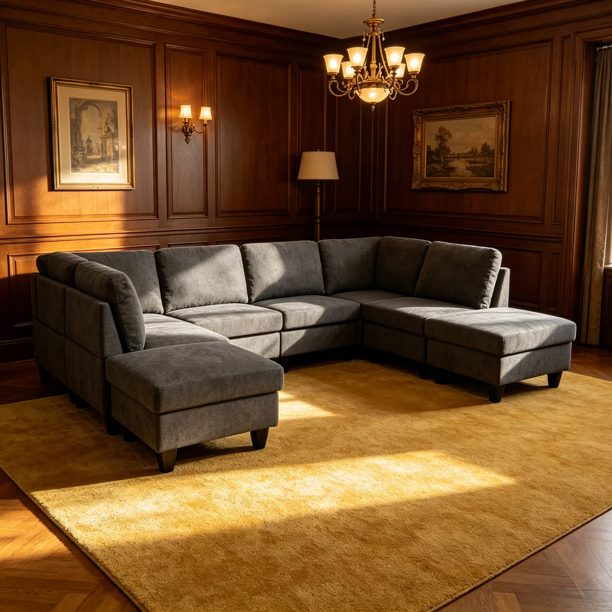 8-Piece Aesthetic Grey-White Flannel Living Room Sofa Set - Elegance, Minimal, Multi-Piece, Fluffy Sofa Sets, Delicate Woven Craft, All-Season Warm Touch, Ideal for Family Reception & Leisure Spaces, Elegance Sofa Sets