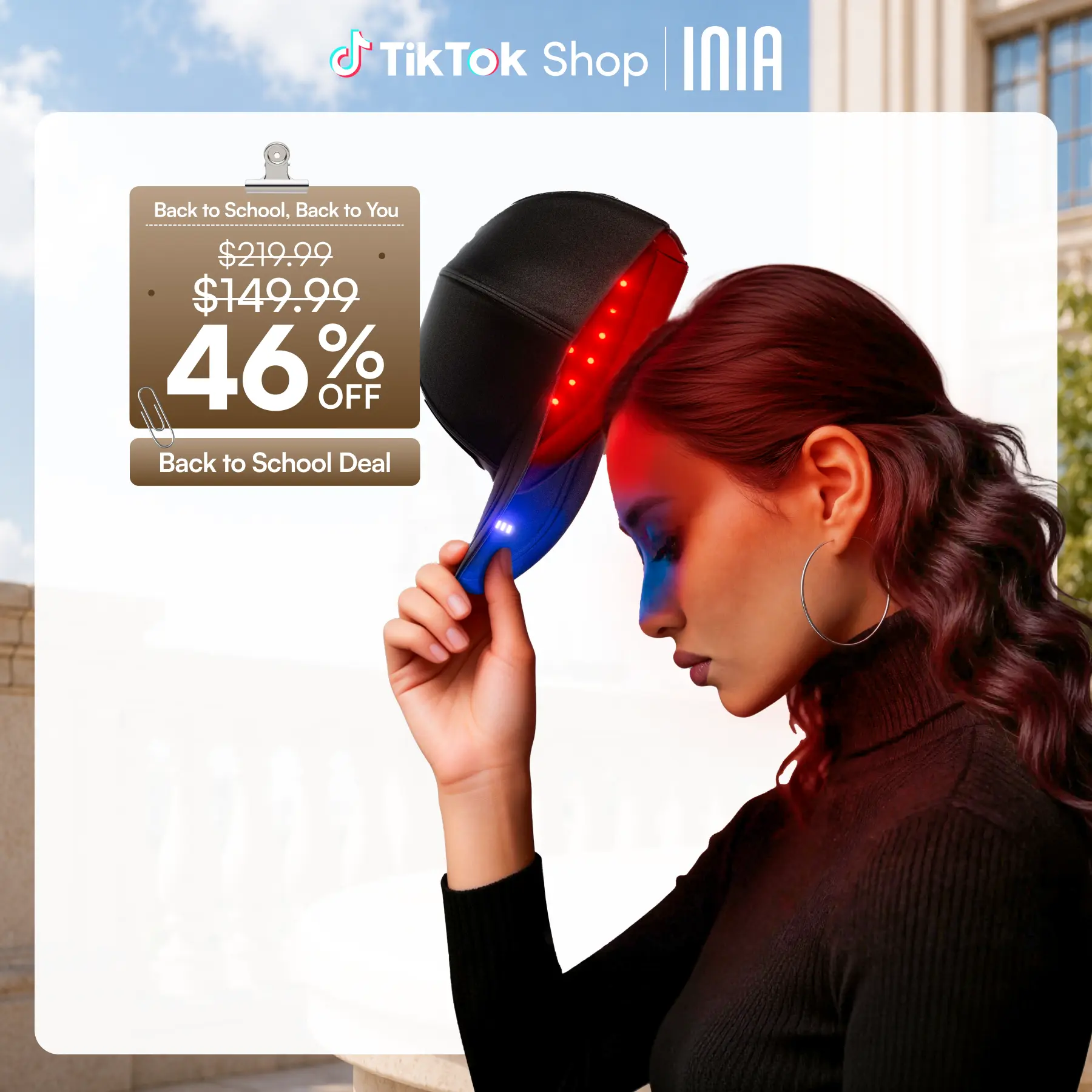 INIA REGEN Laser Hair Growth Cap, Help Reduce Shedding & Support Thicker Hair | 398 Lasers & LEDs Full-Scalp Red Light Therapy, Blue Light Scalp Care, Wireless & Portable,Summer Beauty Gift Ideas,back to school,back to school haul