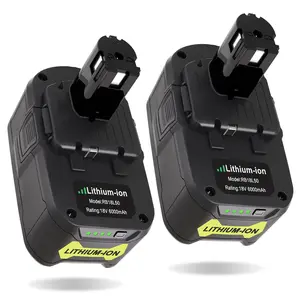 2Pack 6.0Ah 18-Volt Replacement Battery for Ryobi 18V Battery ONE+ Plus P108 P102 P103 P104 P105 P107 P109 P122 PBP005 RB18L50 Cordless Power Tools