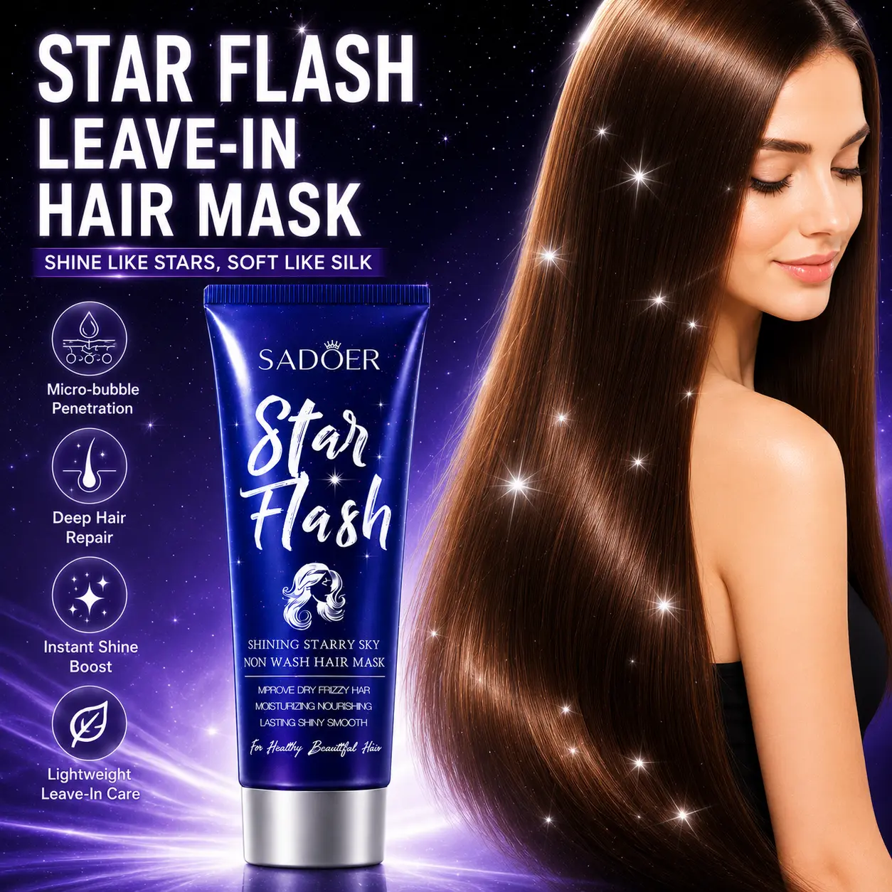Avocado Leave-In Hair Mask for Frizz Control and Instant Shine, No-Rinse Hydrating Cream Moisturizer for Dry, Damaged, Frizzy Hair, Deep Conditioner