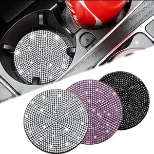 2x Diamond Car Coaster Water Cup Slot Non-Slip Mat Pad Cup Holder Mat Universal