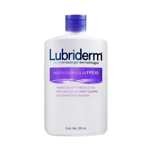 Lubriderm Body Cream Sun Protection SPF 15 200 ml - Moisturizing & Nourishing Formula with Vitamin B5 for Face & Body - Made in Mexico