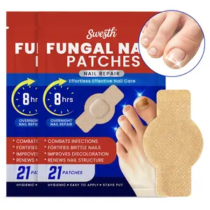 Swesth Fungal Nail Patches Extra Strength Nighttime Renewal 21 Count for Toenail Fungus Damage 8-Hour Treatment Restores Healthy Appearance Gentle Daily Care Manicure