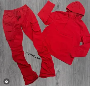 Rebel - NYLON Stacked & Anorak Pullover Jacket - SET - RED  - 522422