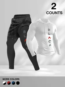 Men's Fashion Hooded Long Sleeve Set, Stylish Sports, Comfortable and Trendy Design, Perfect for Casual Wear, Athletic Tracksuit, Sweatshirt Set, Sweatsuit Sets, Sports Clothing Set