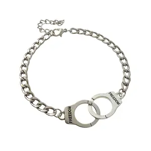 Handcuff Link Chain Bracelet for Men Women,Streetwear Hip Hop Unisex Style