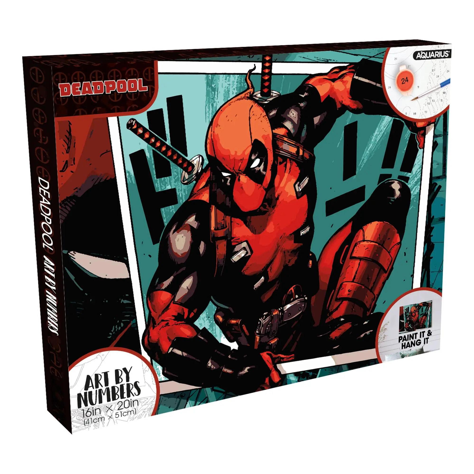 Marvel Deadpool DIY Paint-by-Number Kit, Color-by-Number Arts & Crafts Set for Kids’ Educational Toys & Hobbies, Diy Painting