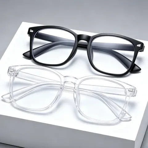Women's Blue Light Glasses with Square Eyeglasses Frame - Anti-UV, Full-Rim Trendy Square Frames Eyewear for Men, Accessories for Computer Work, Gaming