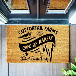 Doormat Cottontail Farms Cafe & Bakery Welcome Mat Easter Gift - Birthday Gift - House Warming - Funny Doormat - Welcome Mat 7527zz