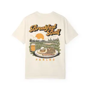 Breakfast Ball Graphic Tee, Unisex Casual Short Sleeve T-shirt for Men and Women, Perfect for Daily Wear, Soft Cotton Comfort