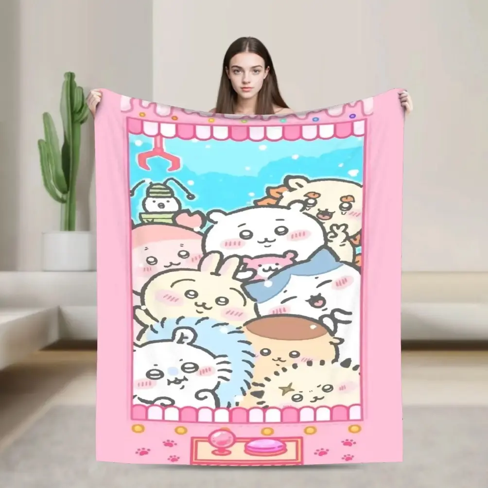 Chiikawa Catoon Blanket Grabber Kawaii Customized Throw Blankets for  Sofa Bedding Lounge A multi-functional and beautiful blanket suitable for decoration, use and as a gift. Add some fun to your home