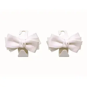 Cute Bowknot Car Seat Back Hooks 2Pcs, Premium Leather Dual Capacity Car Storage Hooks, Easy Install Interior Car Accessories Must Have,Cute Car Accessories for Women