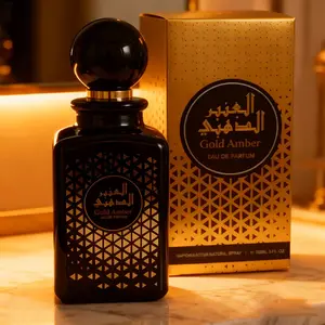 Gold Amber Eau De Parfum, Oriental Amber Opulence, 3.4oz Luxe Arabian Gift Box, Exquisite Floral-Oriental Fragrance, Timeless Scent
