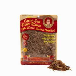Carne Seca Doña Blanca 2 oz.(56.7g) - Carne Seca - Machacado - Shredded Beef Jerky - Beef jerky chew - Kosher Sea Salt Low Sodium, Gluten Free, High Protein, No Carbs, Sugar free, Keto Friendly