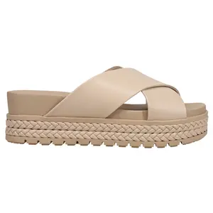MIA Womens Kornelia Platform Slide Casual Sandals Casual Low Heel 1-2" - Beige