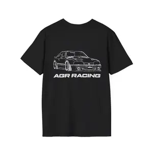 AGR Racing Third Gen Ford Mustang Fox Body Outline Car Silhouette Racing T-Shirt Sweatshirt Hoodie 2 Sided