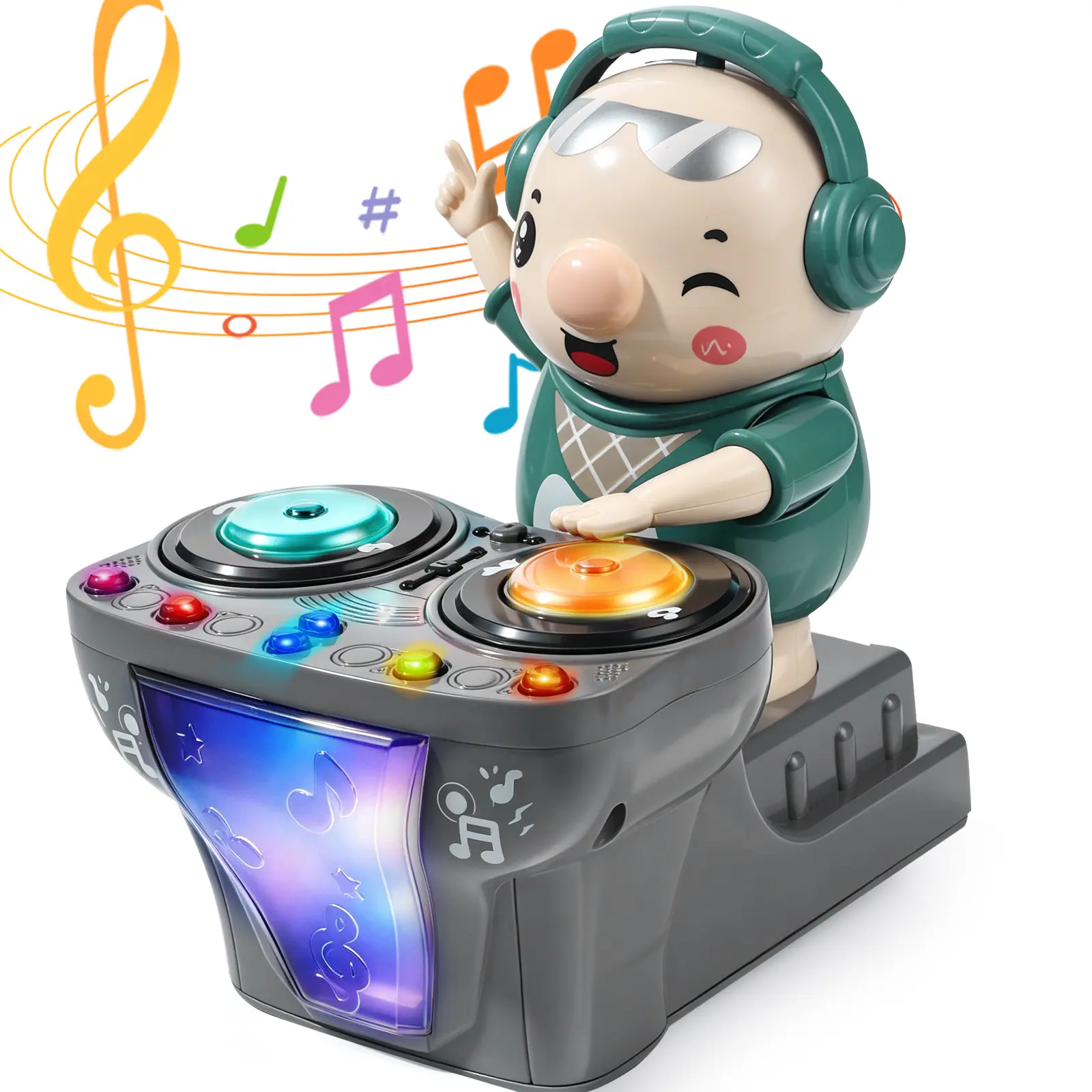 Baby DJ Pig Musical Toy for Toddlers, Interactive Dancing Pig with Lights, Music, Automatic Obstacle Avoidance, Educational Electronic Toy Gift for Boys Girls Ages 3-6