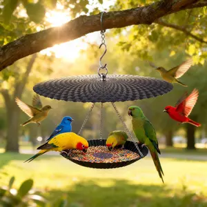 Outdoor Bird Feeder, Hummingbird Feeder, Hanging Bird Food Holder, Sun & Rainproof, Squirrel-Proof Lid, Ideal for Orioles & Warblers, Bird Feeding Station