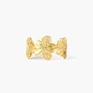 Cider 18KT FLORAL CUFF BRACELET
