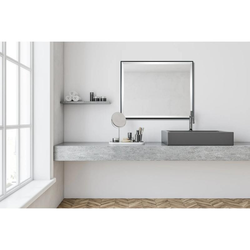 Mainstays Beveled Modern Rectangular Wall Mirror, 23x29, Black