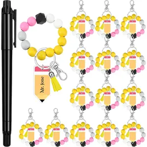 20 Pcs Bracelet Keychain Gifts in Bulk for Women with Marker Pens Charm Wristlet for Team Coworker