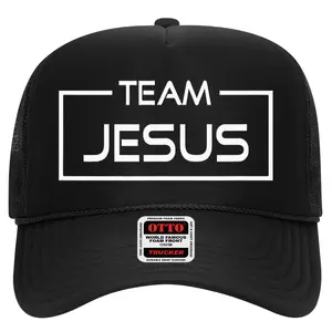 Team Jesus Trucker Hat | Christian Catholic Faith Hat for Men & Women | High Crown Mesh Adjustable Snapback | Foam Front Cap