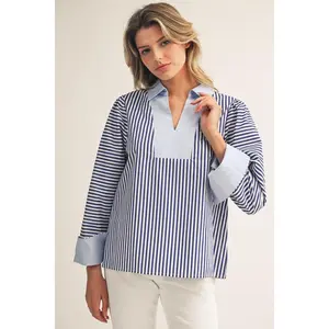 Jody Blue Collared Top