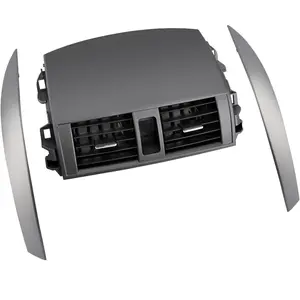 KDO Center A/C Dash Air Vent, Compatible with 2008-2013 Corolla, w/Cover Strips Trim Left+Right Pair (Gray), Upper Dashboard Trim Cover Outlet Grille Panel, Replaces# 55663-02060 55436-02330 55435-02370